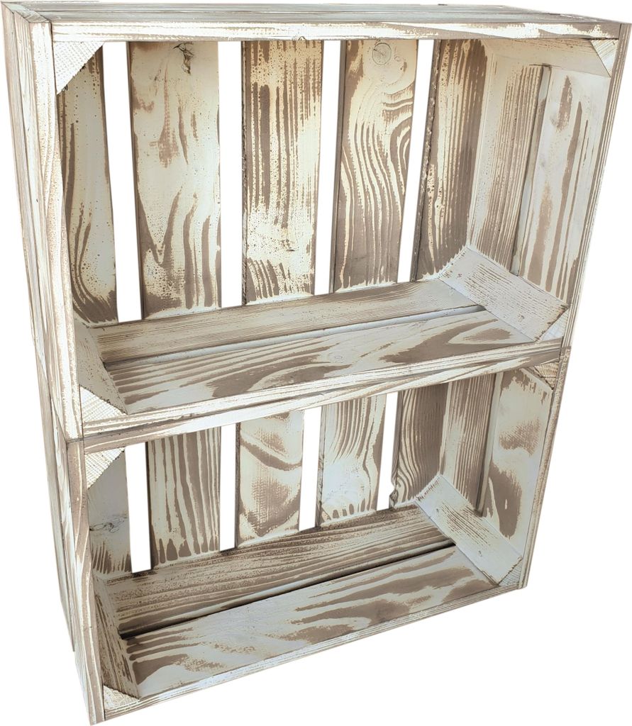 2er Set Vintage Holzkisten 25 x 40 x 30 cm massive Weinkisten in vielen Farben zur Auswahl Holz Kisten Obstkisten Apfelkisten, holzregal.