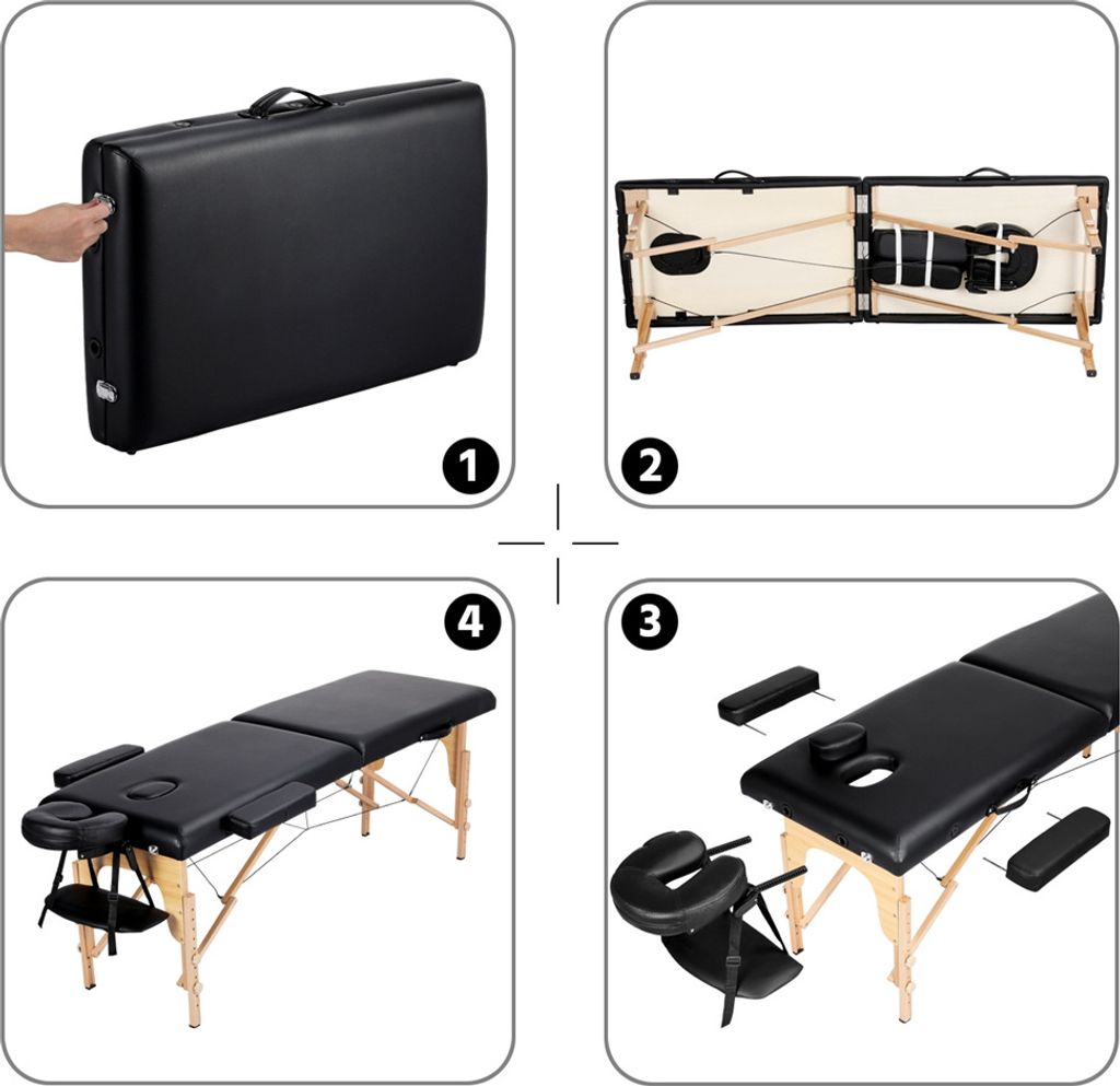 Yaheetech Massageliege Mobile Massagetisch 2 Zonen Produktbild 5
