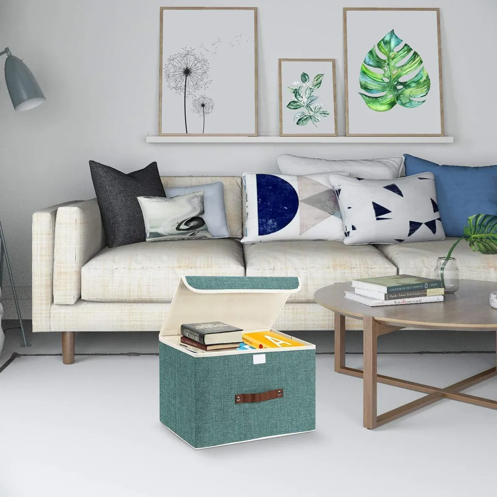 Rangement dressing et bureau : 2 boîtes pliables Aqua Deep 38x25x25 cm - 6