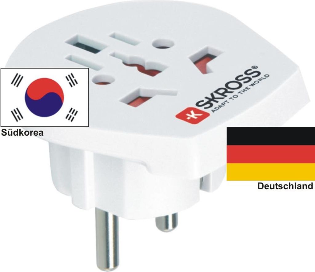 Reiseadapter Deutschland auf Südkorea - Skross 1.500211 Reisestecker
