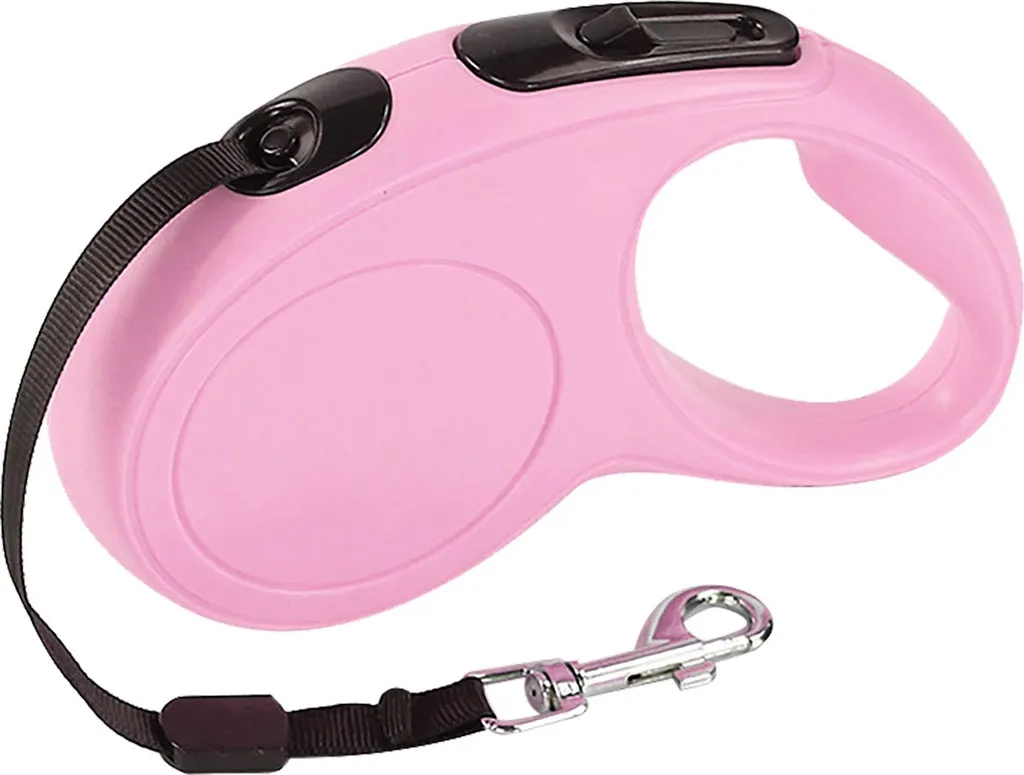 Guinzaglio Retrattile per Cani 4,6m Rosa: Presa Antiscivolo e Sicurezza