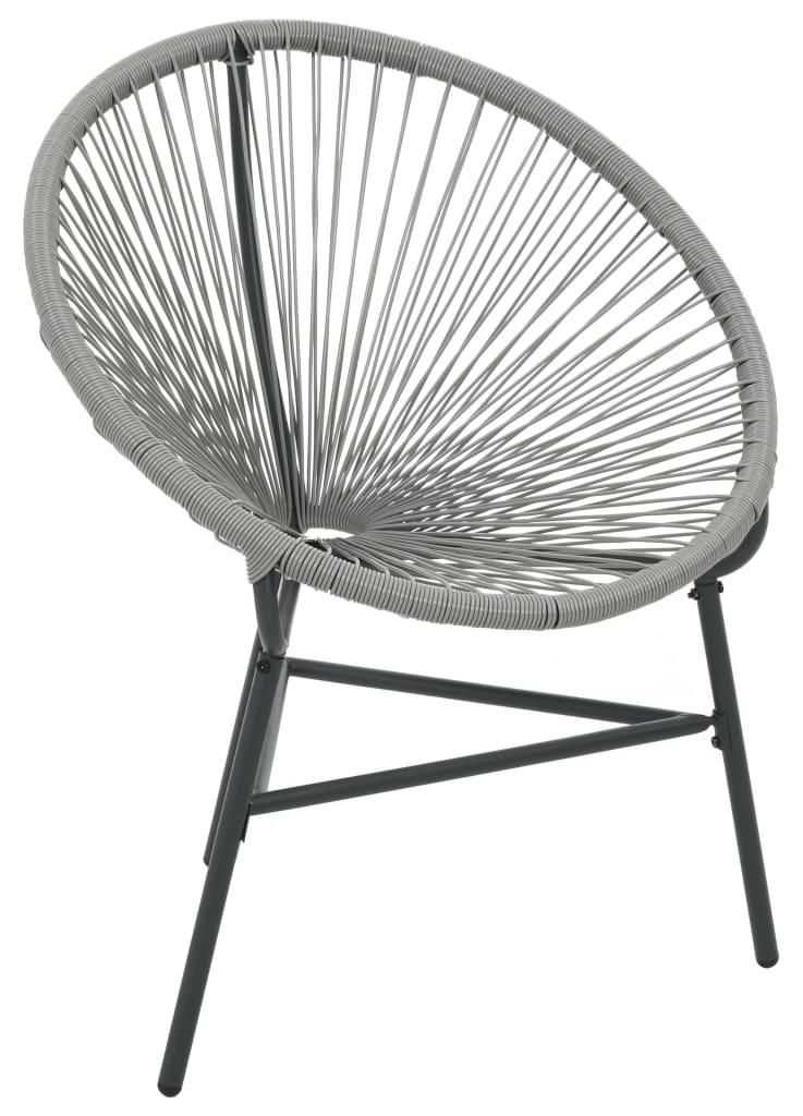 vidaXL Sedia da giardino moon chair in rattan grigio Immagine del prodotto 