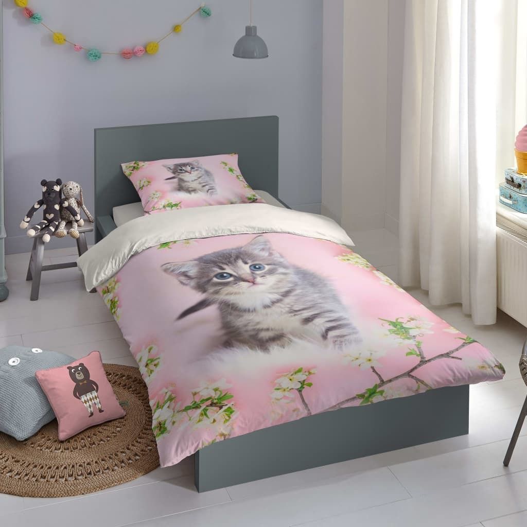 Good Morning Kinder Bettwäsche mit Katze - 135x200 cm - Produktbild 4