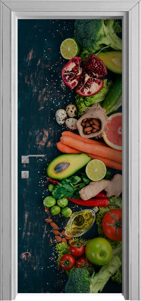 Tür Selbstklebende 80x210 cm Türfolie Türtapete Klebefolie - Gemüse Farbige