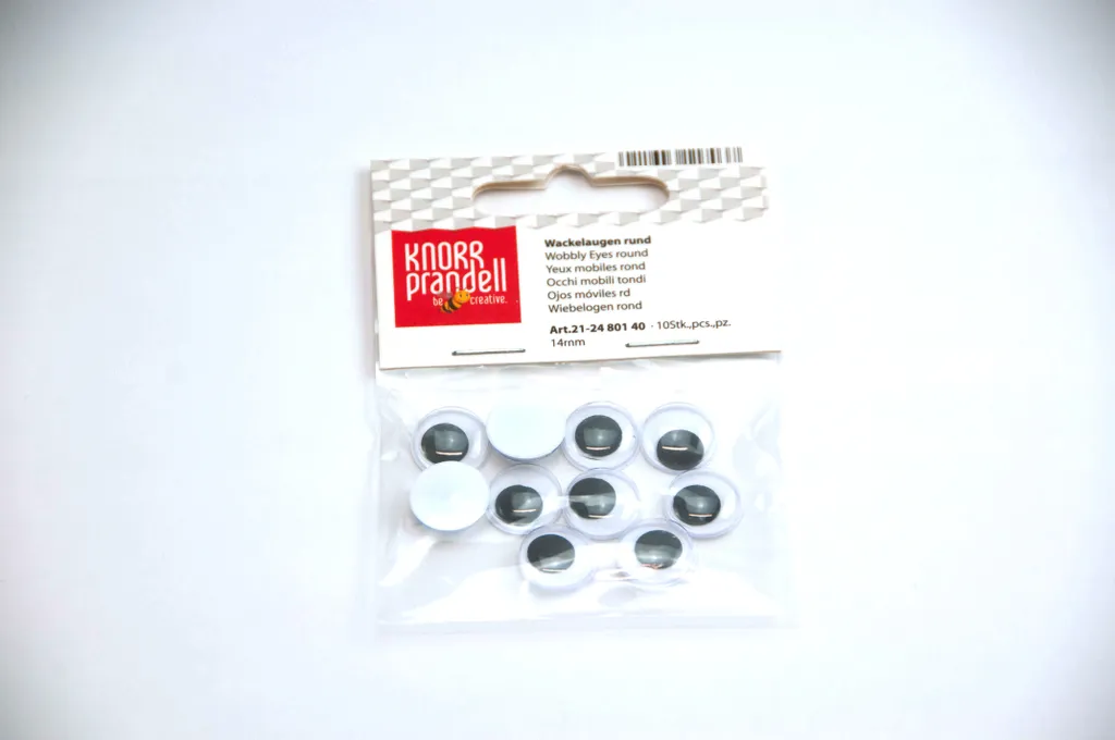 Yeux vacillants Ø 14 mm blanc et noir pour décoration et customisation