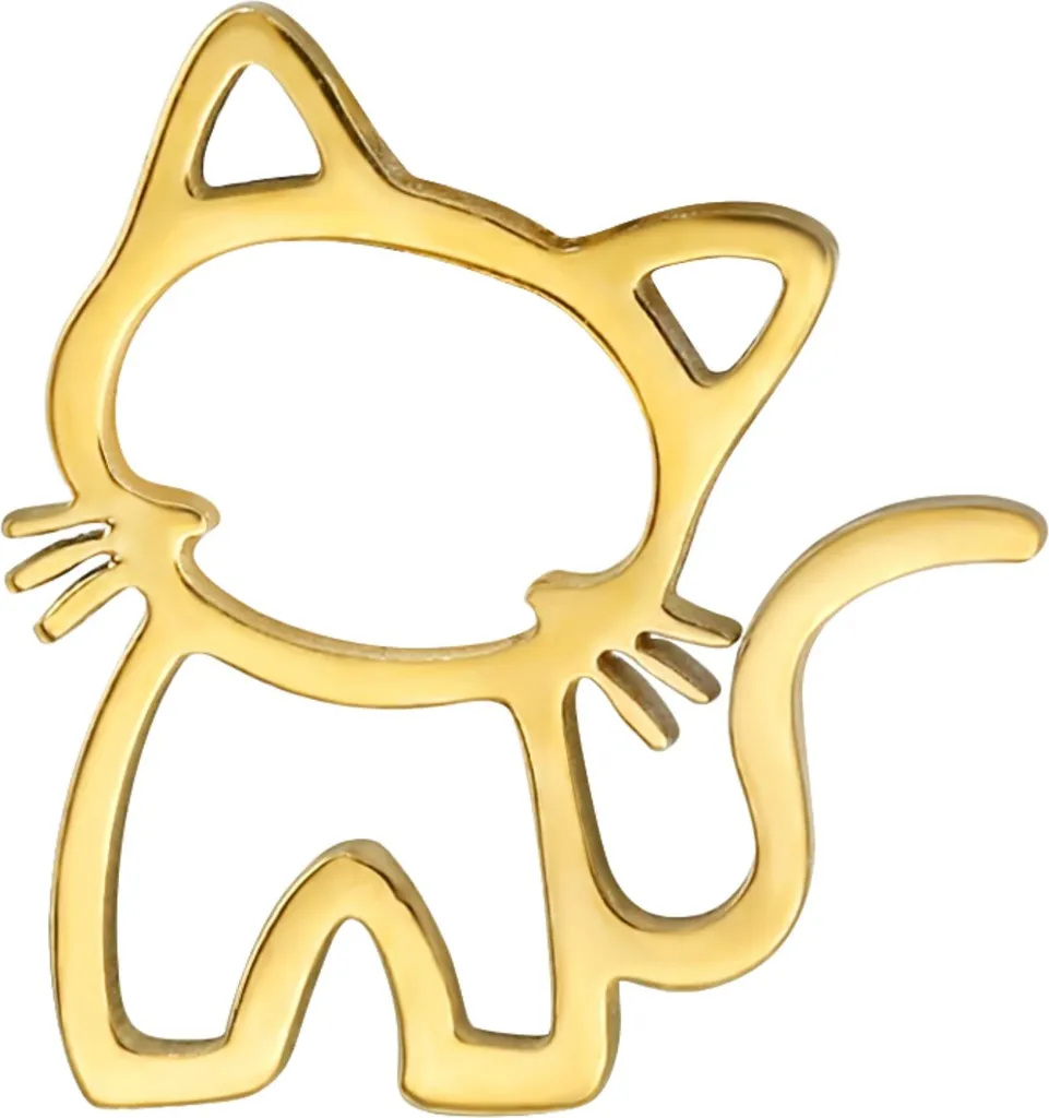 KKJOY Orecchini A Perno In Acciaio Inox Con Gatto E Sposini - Gioielli Antiallergici Per Matrimonio E Festa