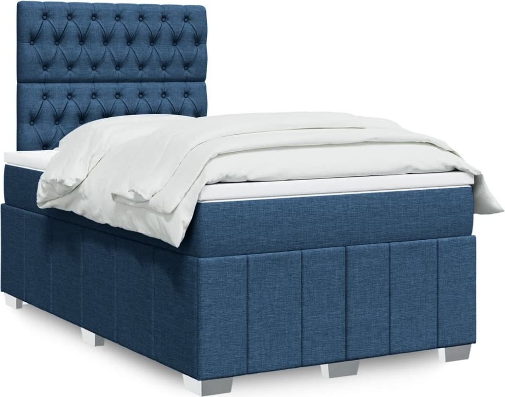 Maison Exclusive - Boxspringbett mit Matratze Blau 120x200 cm Stoff