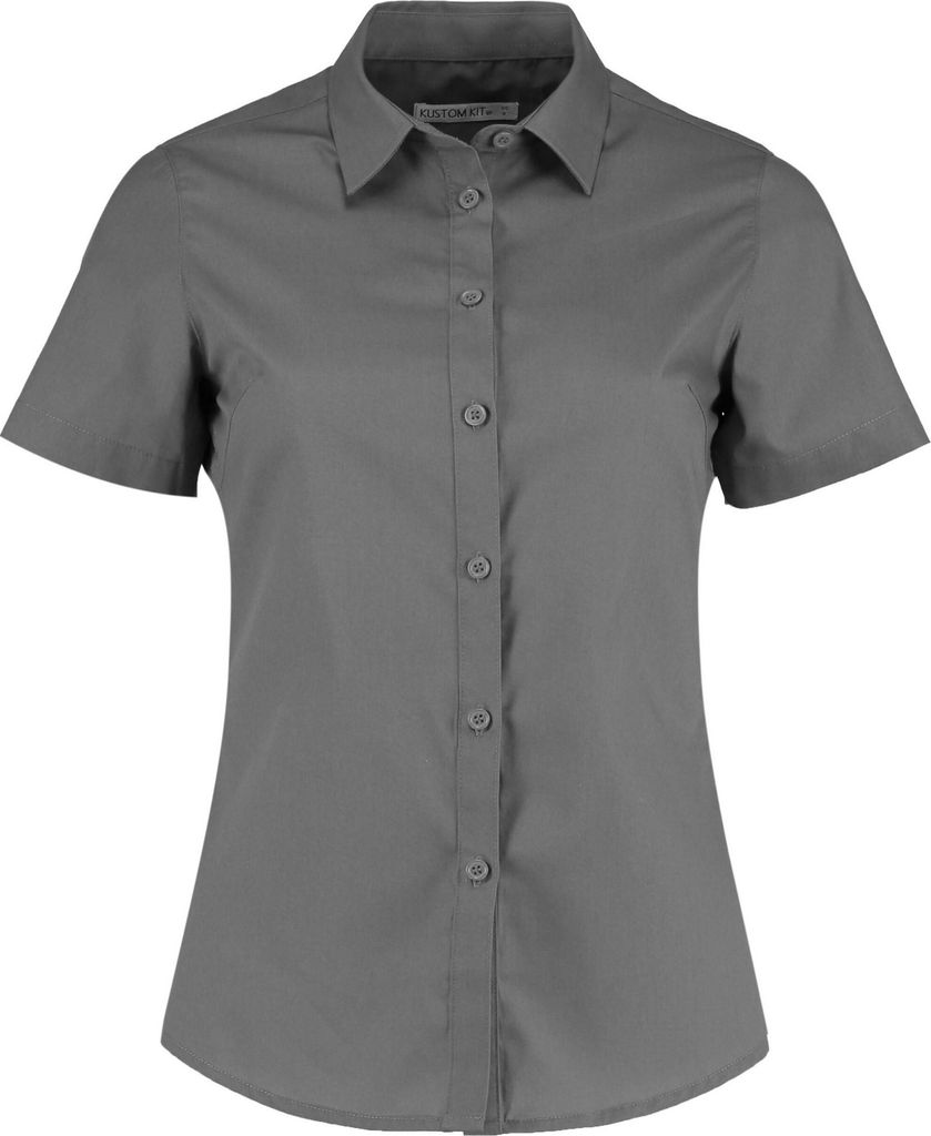 Kustom Kit - Hemd für Damen kurzärmlig BC5323 (40 DE) (Graphit)