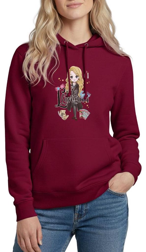 Spreadshirt Harry Potter Luna Lovegood Damen Hoodie, XL, Bordeaux