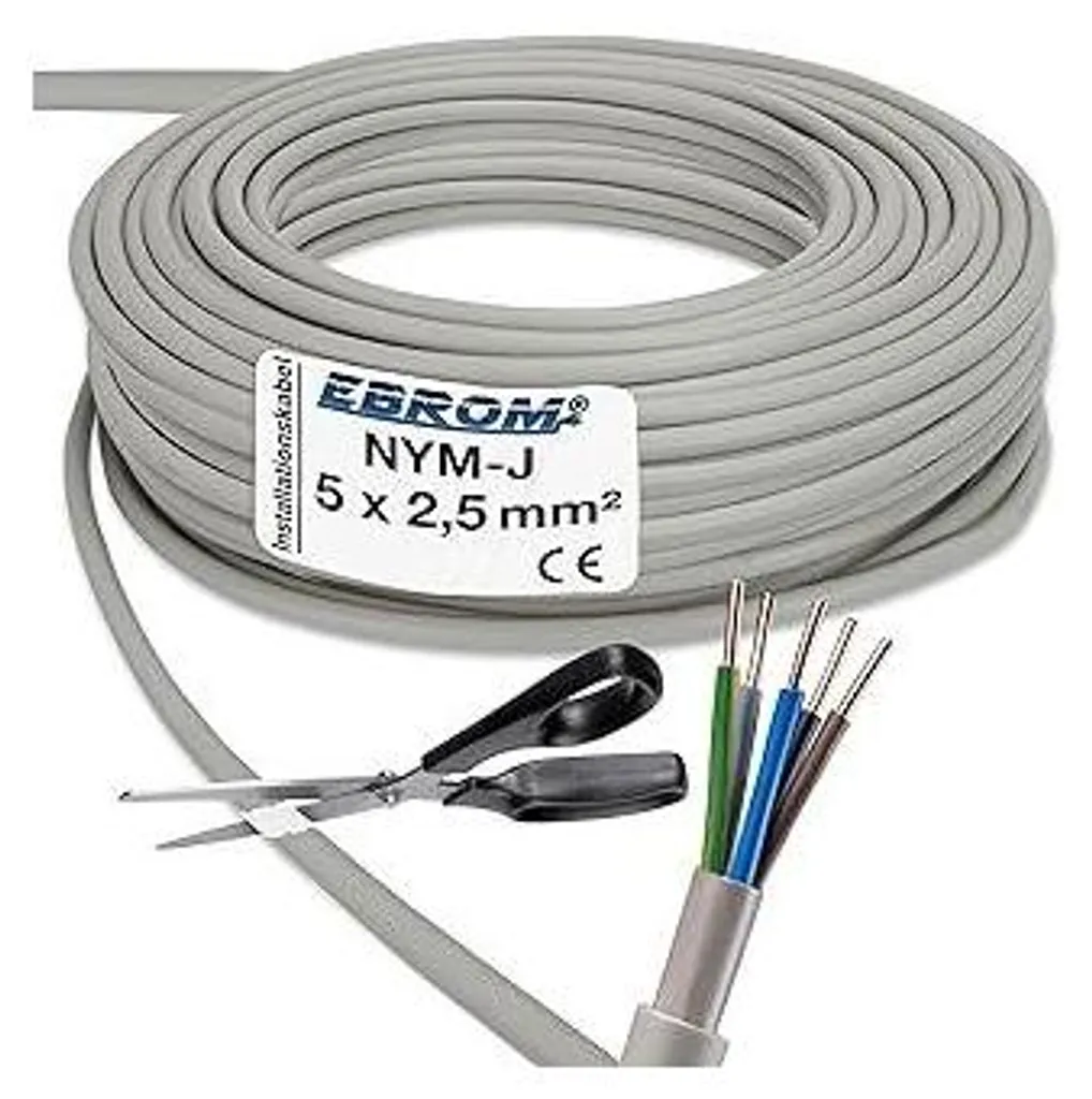 EBROM NYM-J 5x2,5 mm² Cavo Installazione al Metro - Qualità Professionale