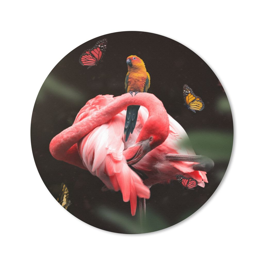 MuchoWow Mauspad Mousepad Flamingo - Tiere - Natur 40x40 cm - Mousepads - Maus Mat - Pad - Mausunterlage - Schreibtisch Accessoires