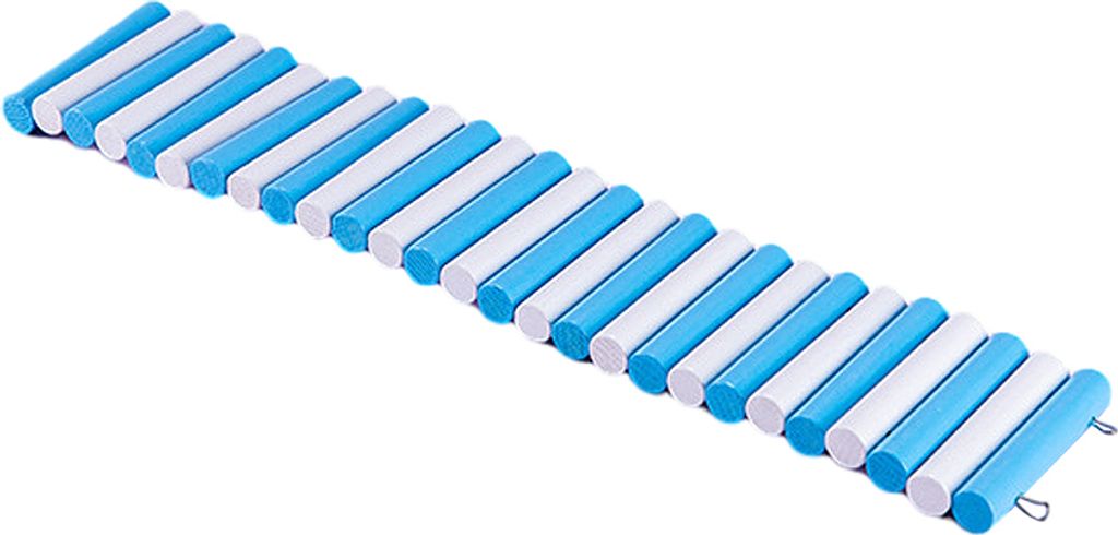 Hamster-Farbbrücke, Biegbare Kletterleiter, Flexible Hängeleiter Aus Holz Für Hamsterkäfig, Holzzaun-Kauspielzeug(40cm,blau)