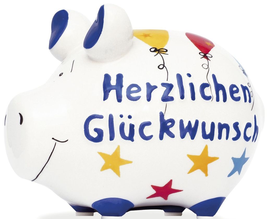 KCG 101635 Spaarvarken "Hartelijk gefeliciteerd" - Productafbeelding 