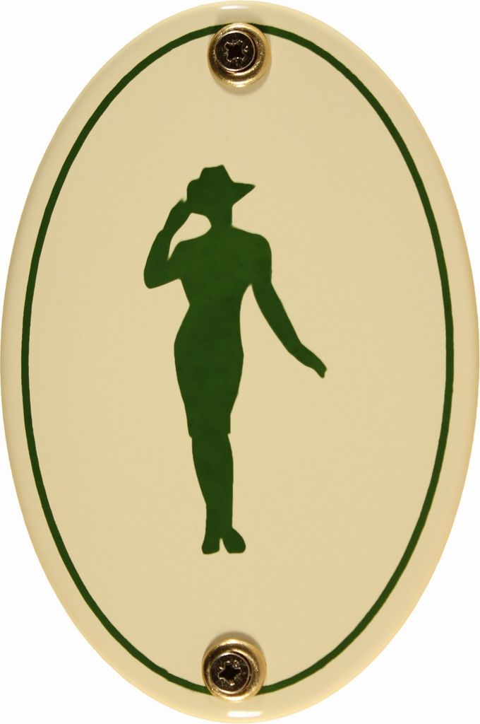 Emaille Türschild Piktogramm Damen WC Toilette Schild Kloschild