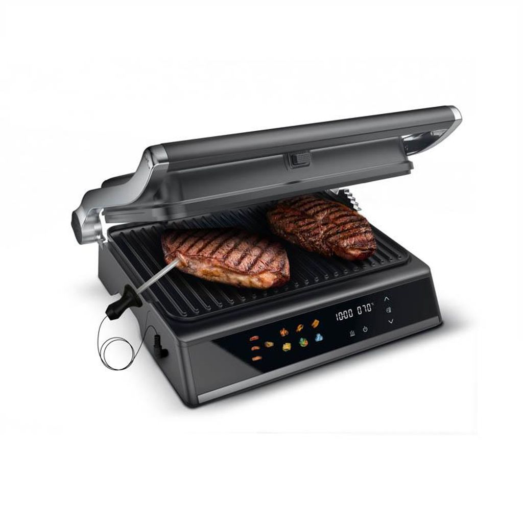 Xblitz Home Max-T Kontaktgrill, Elektrischer Tischgrill mit Temperaturregelung 120-230°C, für Steaks, Burger & Gemüse, Antihaftbeschichtung, 2000W