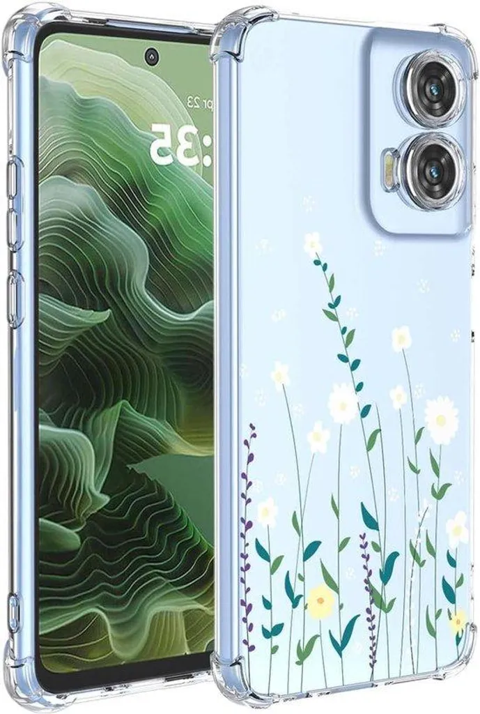 Film de protection smartphone motif floral blanc - Protection ultra-fine