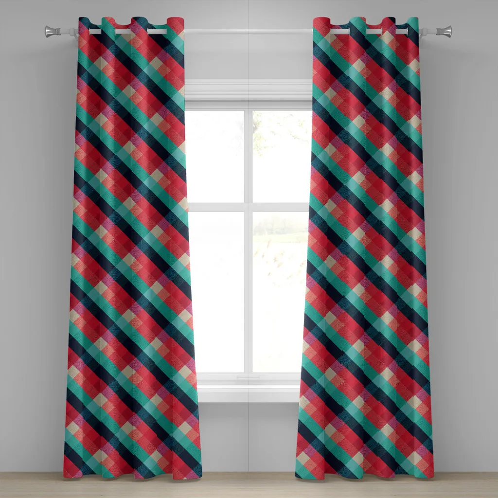 Rideau à œillets motif celtique impression numérique 280cm multicolore