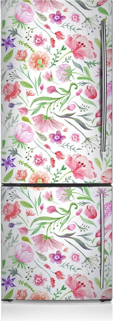 Aufkleber Kühlschrankmagnete Dekoration Kühlschrankfolie 60x205 cm - Lackierte Blumen