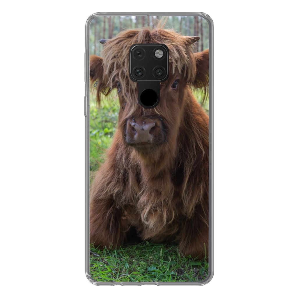 MuchoWow Handyhülle Schutzhülle Hülle für Huawei P40 Lite Schottischer Highlander - Kröte - Tiere Silikon Softcase Handy Hülle - Handy