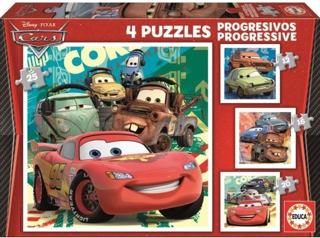 Puzzle progressif CARS Disney, Animationsfilme & Comics, EDUCA 83386, Ab 3 Jahren