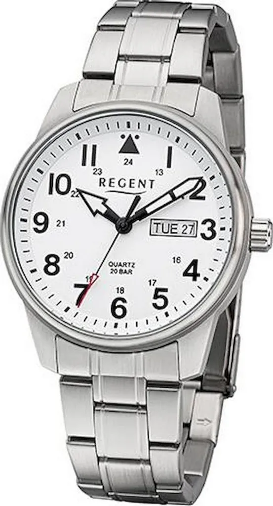 Regent Montre Homme F-1279 : Montre-bracelet Classique en Acier Argenté