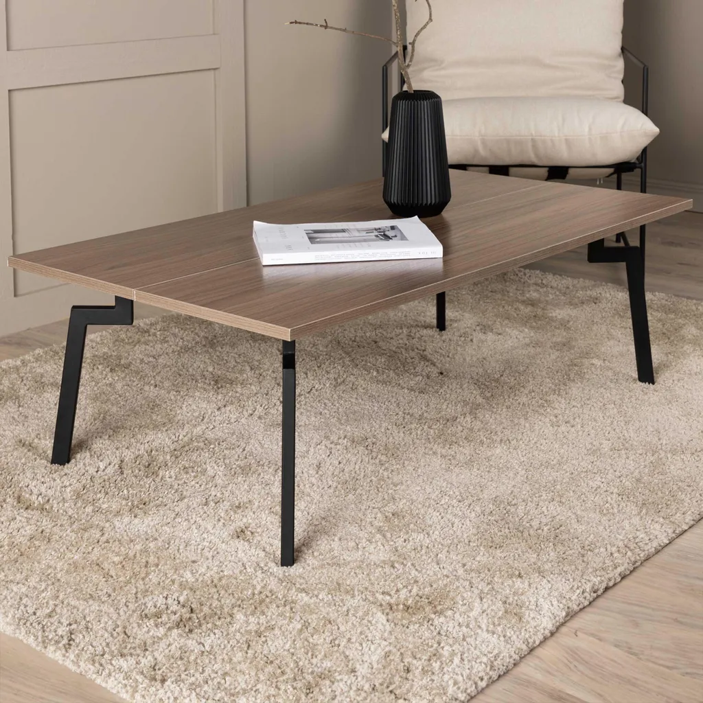 Bethan Table Basse Noyer au Design Scandinave et Structure Renforcée - 9