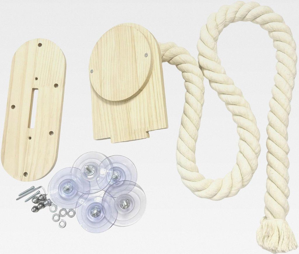 Kletterseil für Katzen im Innenbereich, Spielzeug für Aktivitäten mit Fenster, Kratzseil 150 cm, für Wohnung, Schlafsaal, Bauernhof, Wohnzimmer...