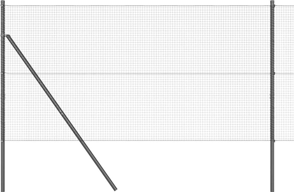 vidaXL Zaunpfosten Grau 25 x 1,2 m (19 x 19 mm Netz) Stahl und PVC