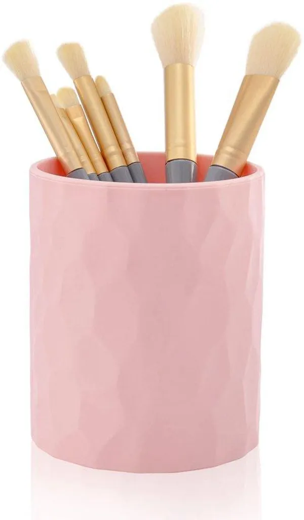 Pot à crayons rose en silicone - Accessoire de bureau moderne et chic