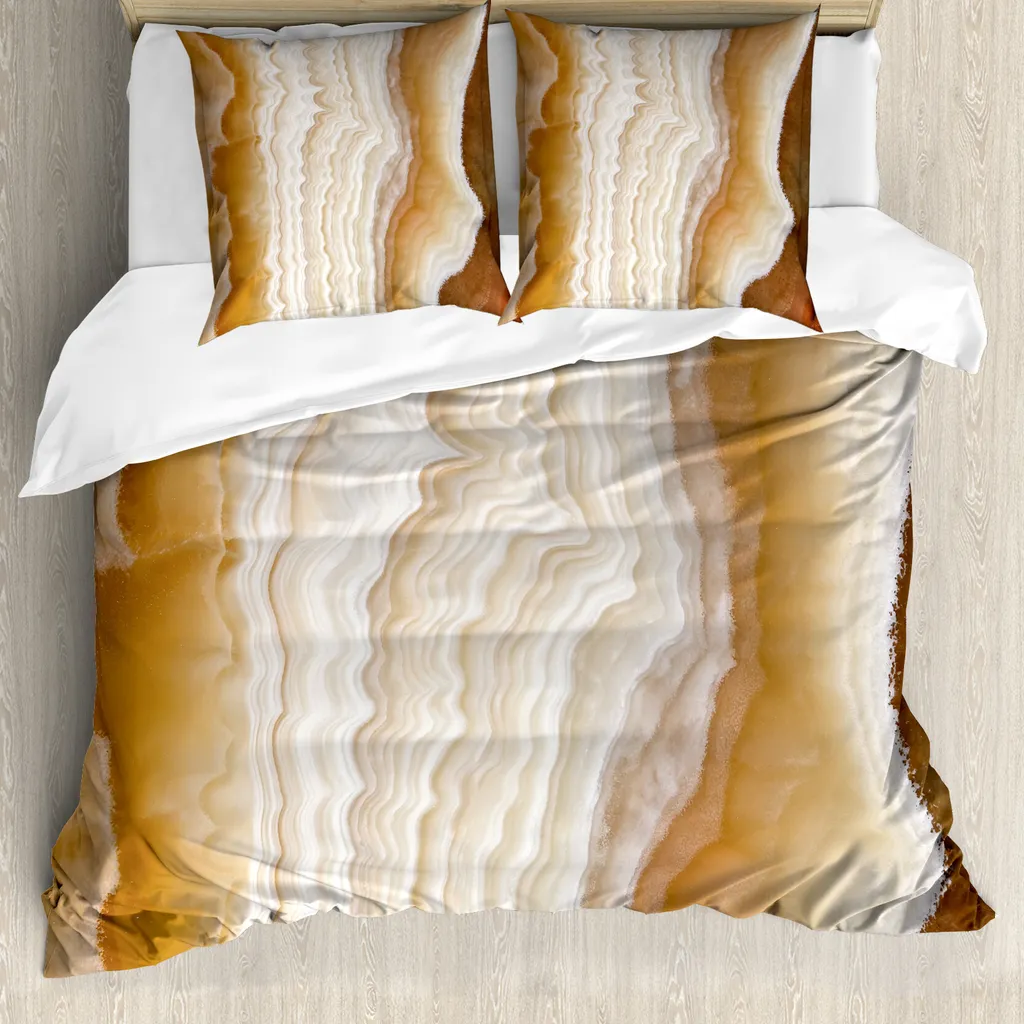 Set Letto Matrimoniale ABAKUHAUS Marmo Crema Anallergico per Famiglie