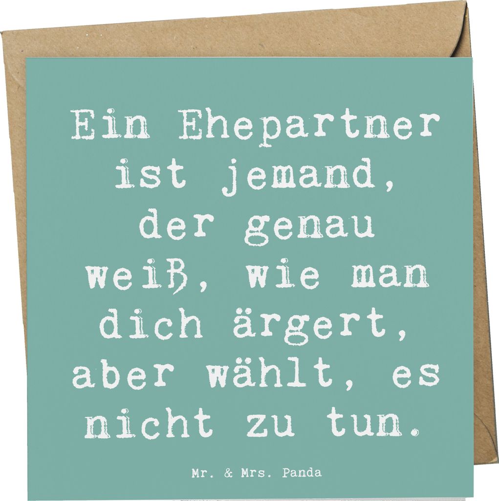 Mr. & Mrs. Panda Klappkarte Spruch Ehepartner Liebe - Meeresbrise - Geschenk, Harmonie, Verständnis, Familie, faltkarte, Grußkarte, Glückwunschk...