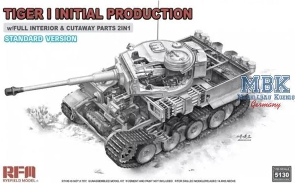 Tiger I maquette char avec coupe intérieure complète RFM5130