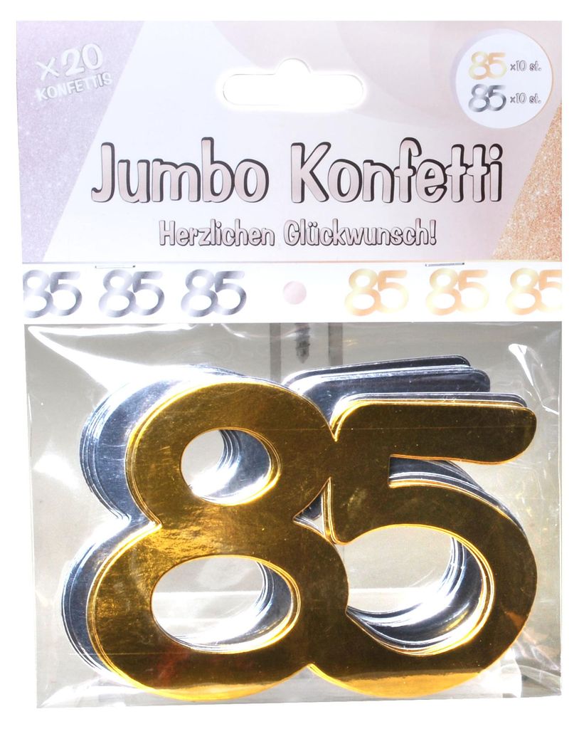 Konfetti Streudeko Geburtstag Jubiläum 85 gold silber Produktbild 