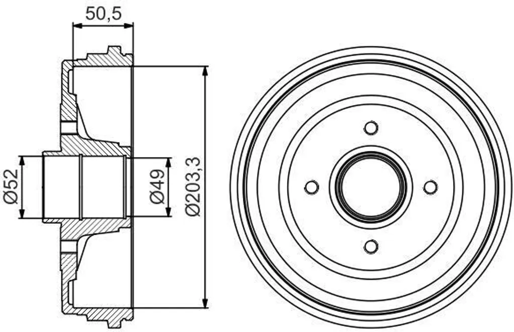 Tambour de frein avec roulement pour réparation train arrière Clio 2