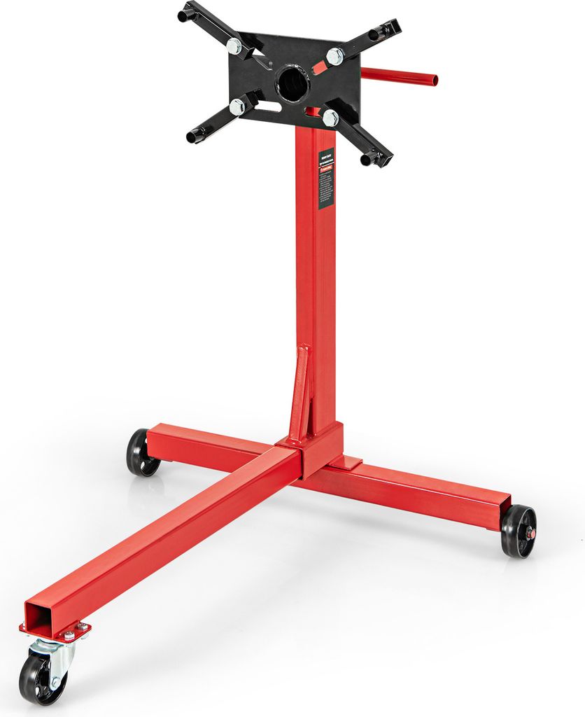 COSTWAY Motorständer 340 kg, Motorheber 360° drehbar mit 4 verstellbaren Armen, 3 Rollen & rutschfestem Griff, Motorhalter für Garagen & Werkst...