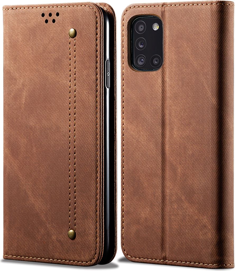 Galaxy A31 Hülle, LaimTop Denim Leder Brieftasche Magnetverschluss Flip Bookstyle Schutzhülle mit Standfunktion für Samsung Galaxy A31 Samsung G...