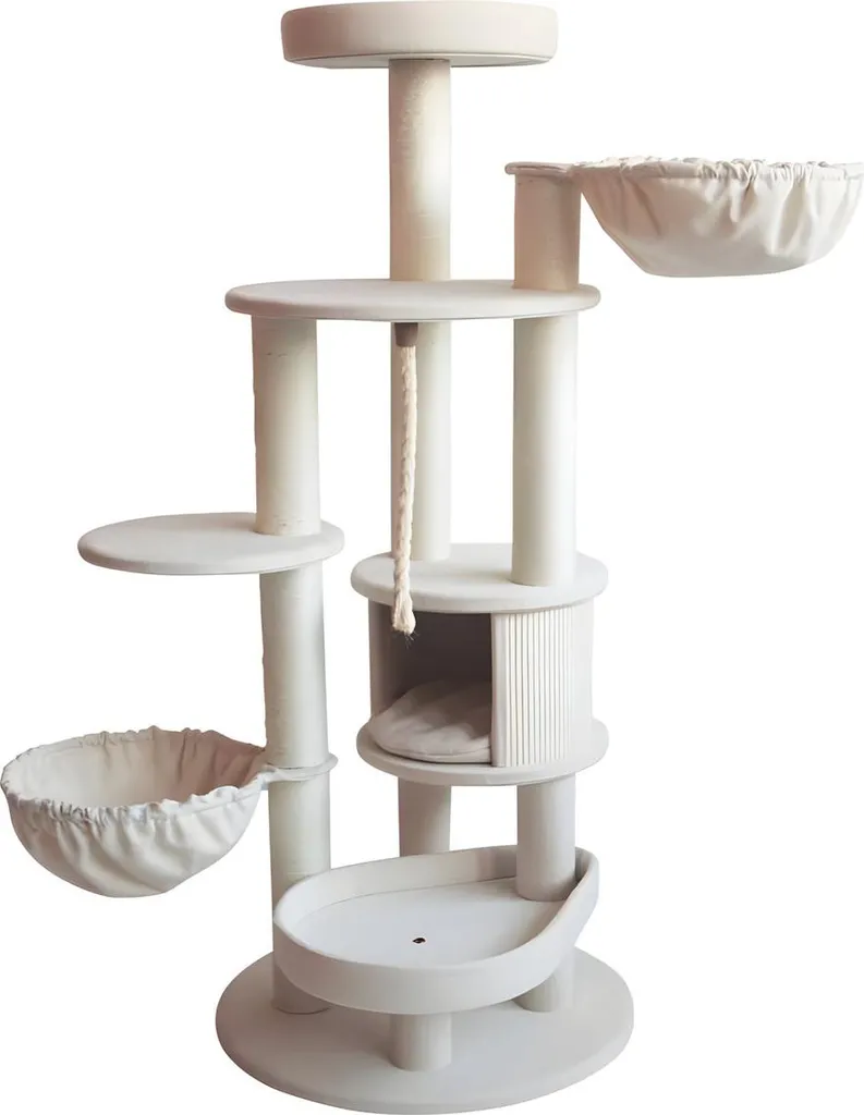 Nobby Arbre à chat FIDA small crème effet lin 58x58x141 cm stable