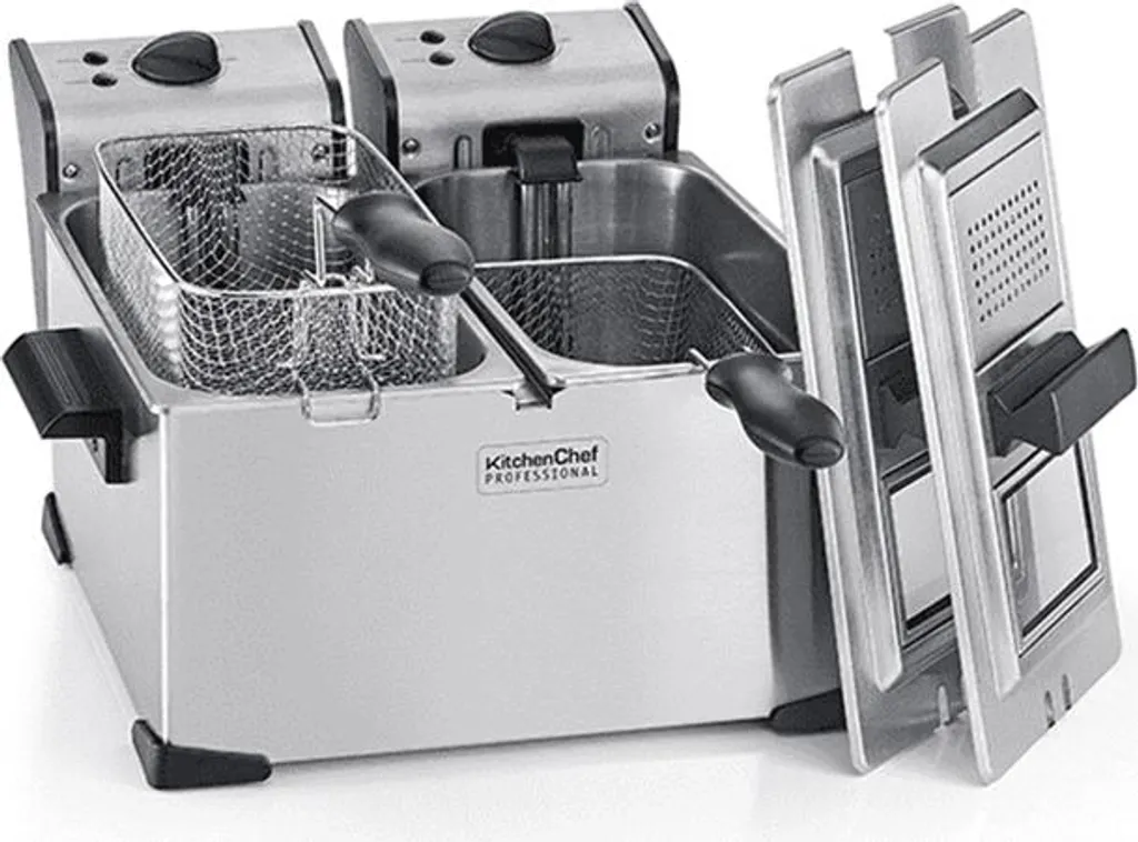 Friteuse double 4000W Kitchen Chef KCPFR70X en acier inox brossé
