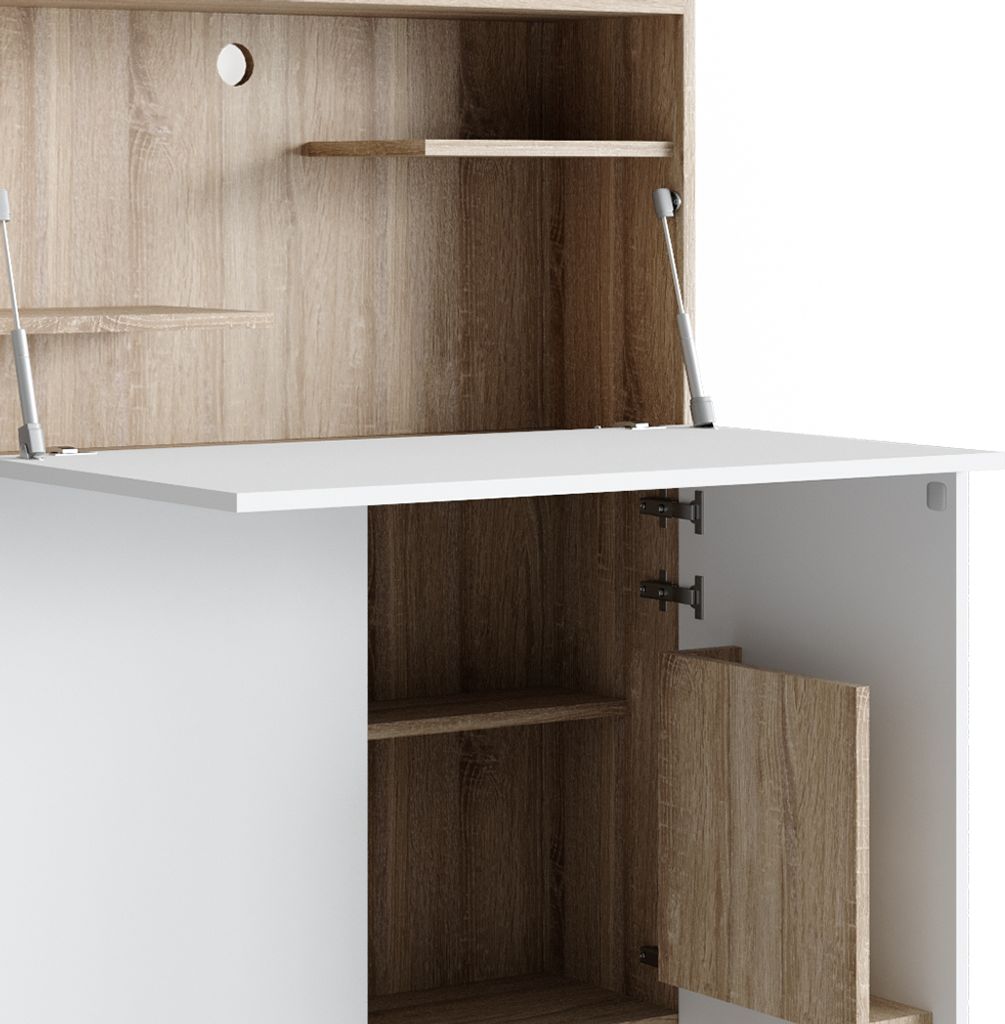 Vicco Biurko sekretarskie Alena, 85 x 27 cm, Sonoma/Biały Zdjęcie produktu 6