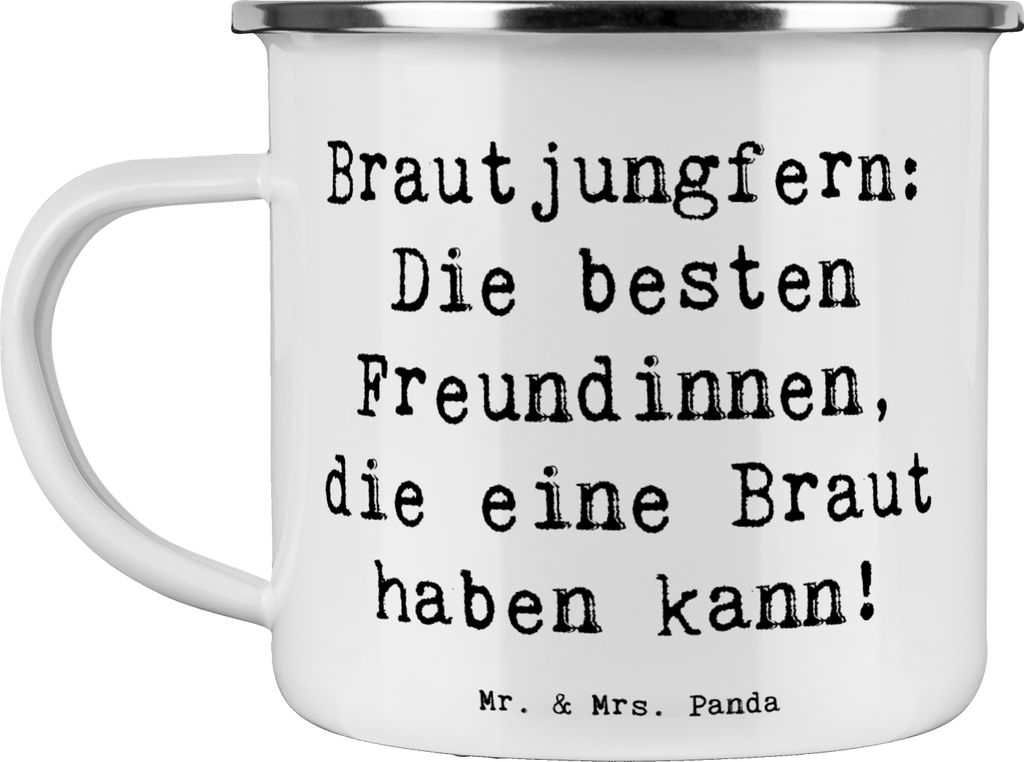 Mr. & Mrs. Panda Reisebecher Spruch Beste Brautjungfern - Weiß - Geschenk, Dankeschön, Hochzeitsfeier, Haferl, Geschenke, besten Freundinnen, Fre...