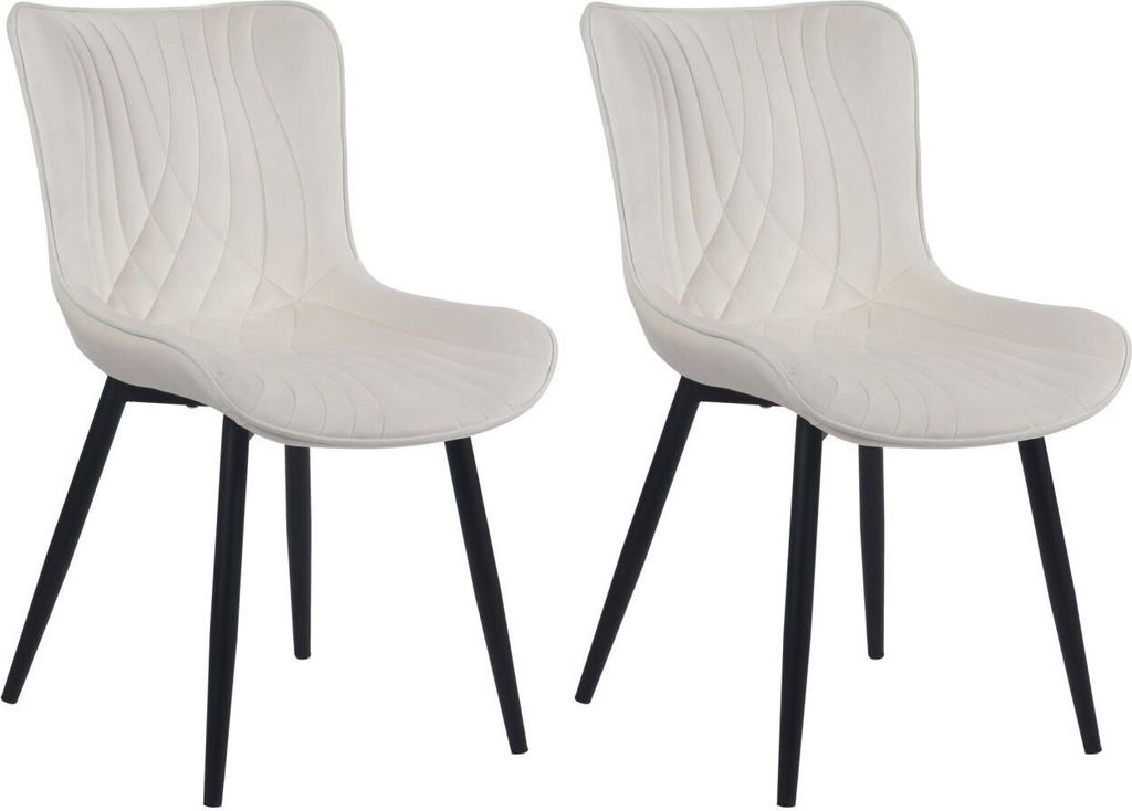 2er Set Stühle Brady Samt creme