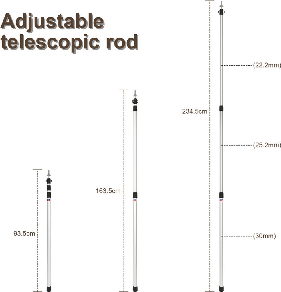 Sezione Di Palo Per Tenda Regatta In Fibra Di Vetro 8,5 Mm - Ricambio Lunghezza 65 Cm
