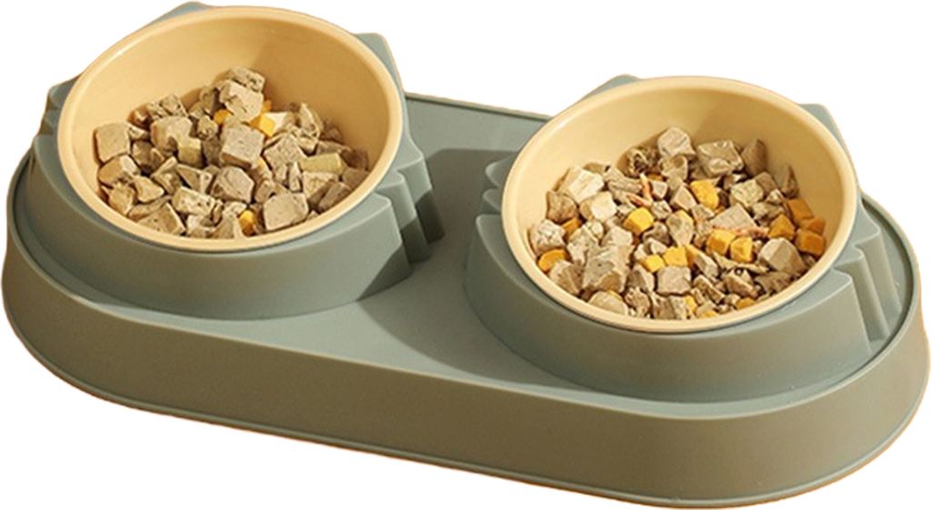 Erhöhter Futternapf für Hunde, Einzel-/Doppelnapf, auslaufsicher, rutschfest, für Katzen, Futter- und Wassernapf für Hunde, Katzen, Kätzchen