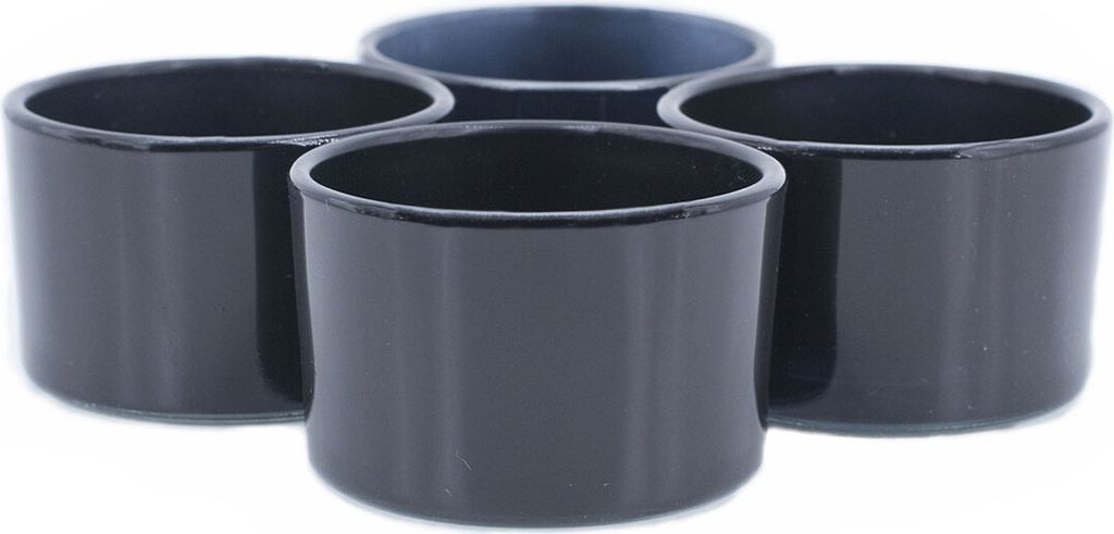 Teelichtgläser klein 51x33mm schwarz 4er Set Produktbild 