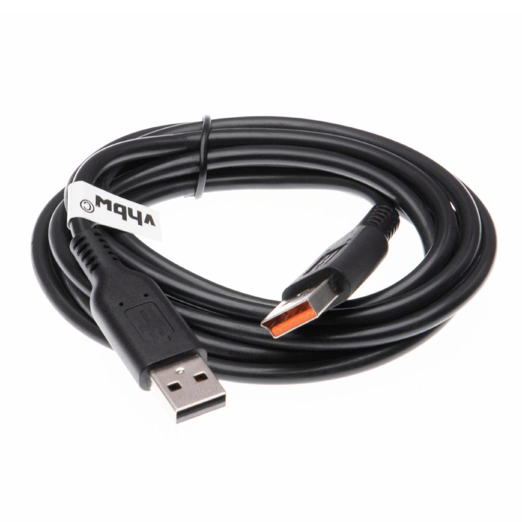 vhbw USB-Kabel kompatibel mit Lenovo Yoga 3 Pro, 3 14', 3 14 1470, 3-1470, 3-11 1170, 3-1170 Tablet - Datenkabel 2in1 Ladekabel, 200cm Schwarz