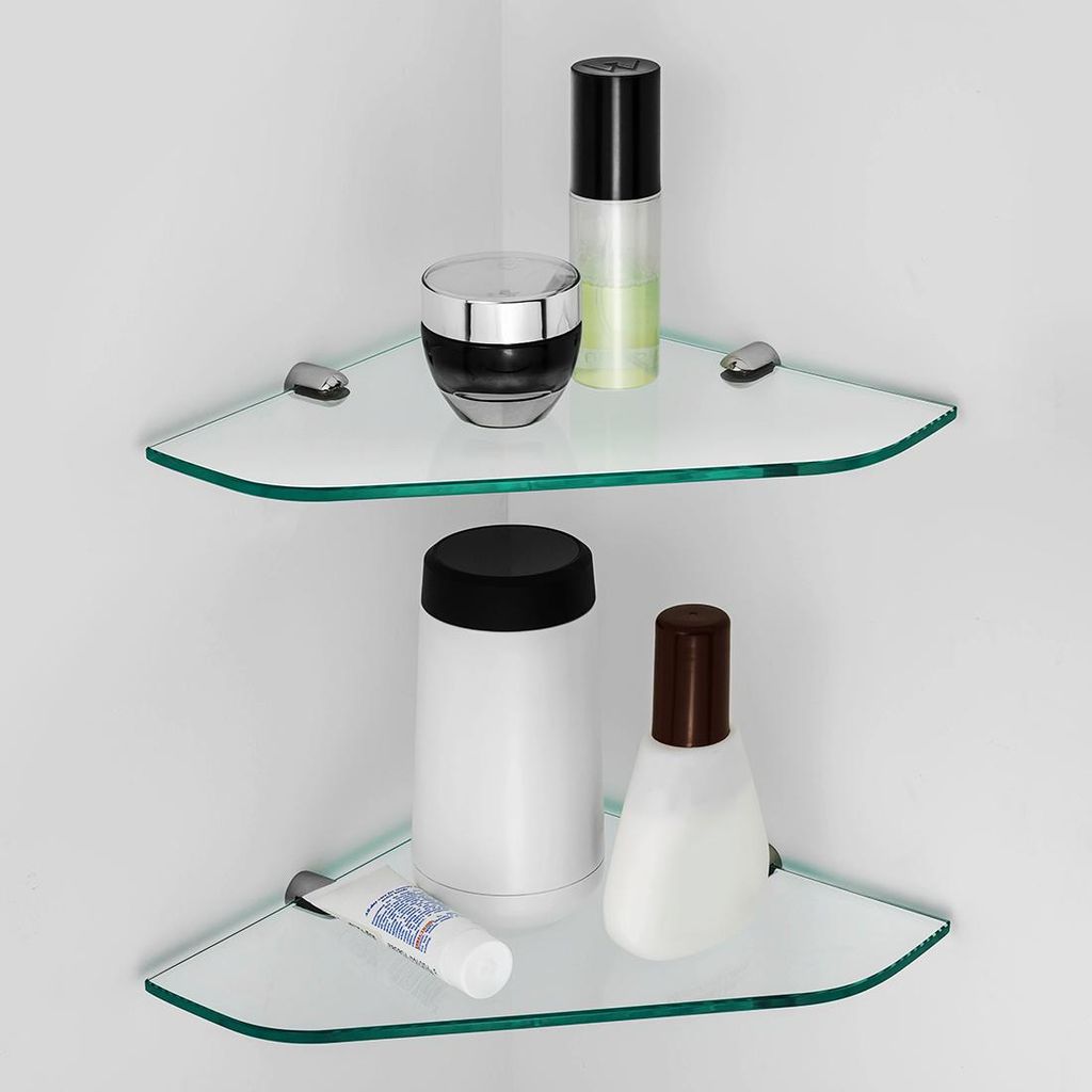 S'AFIELINA étagère en verre étagère de douche verre d'angle Image du produit 