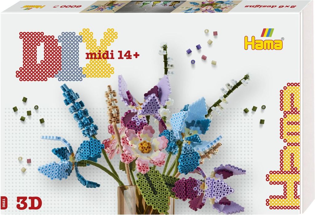 Hama Art Geschenkbox Blumenstrauß Midi-Bügelperlen Produktbild 
