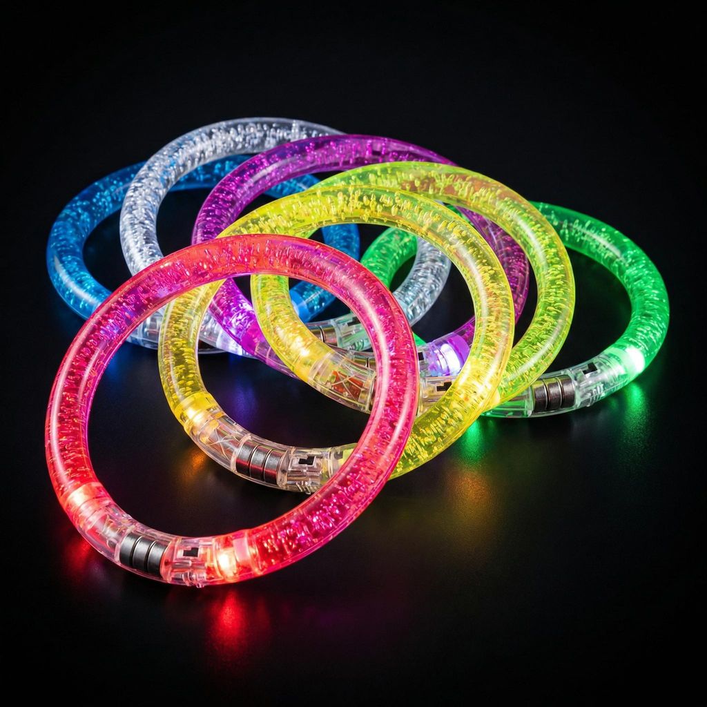 LED Leuchtarmband-Set: 12 Stück (6 Farben) - Vielseitiges Produktbild 