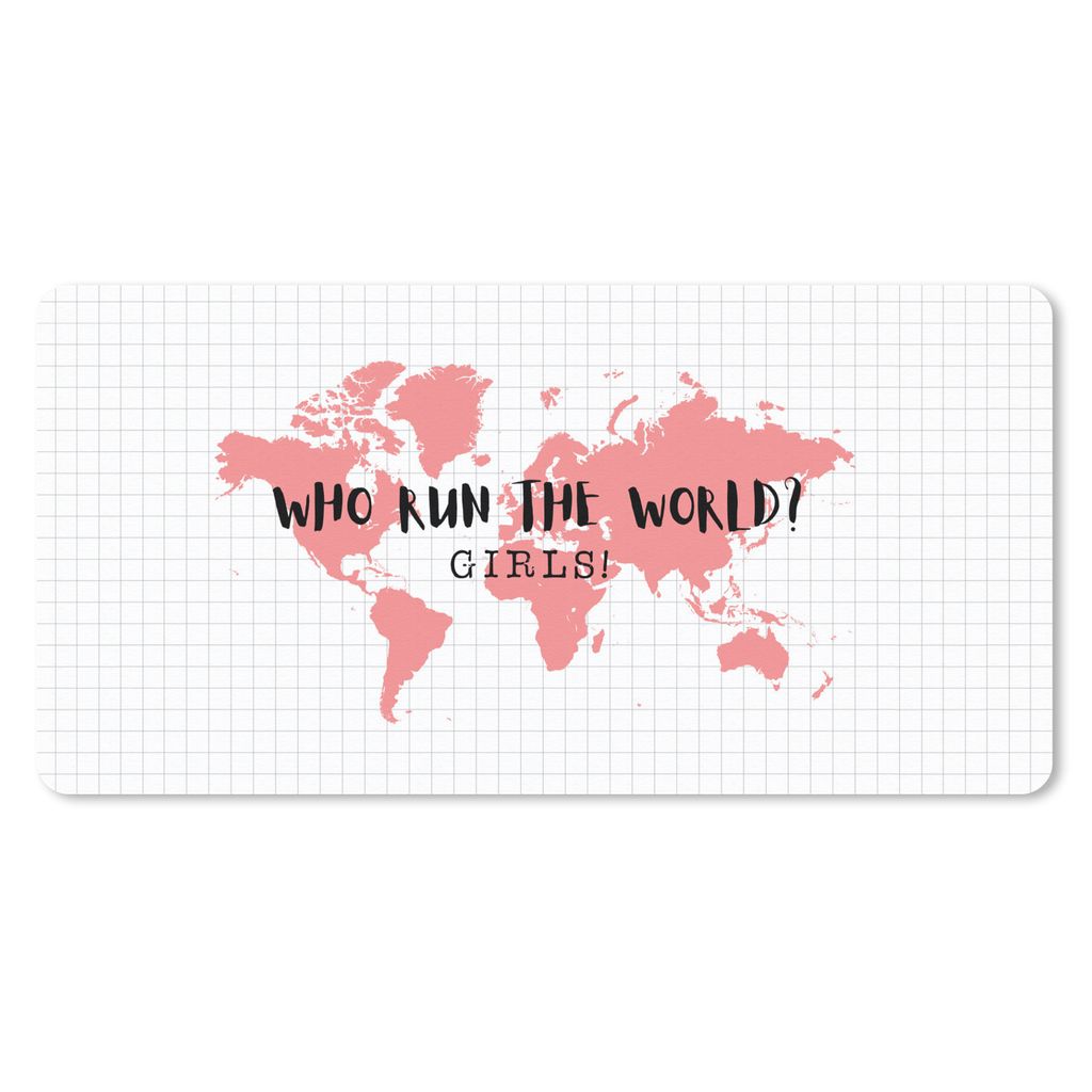 MuchoWow Mauspad Mousepad Karte - Welt - Beyoncé 60x30 cm - Mousepads - Maus Mat - Pad - Mausunterlage - Nachhaltig
