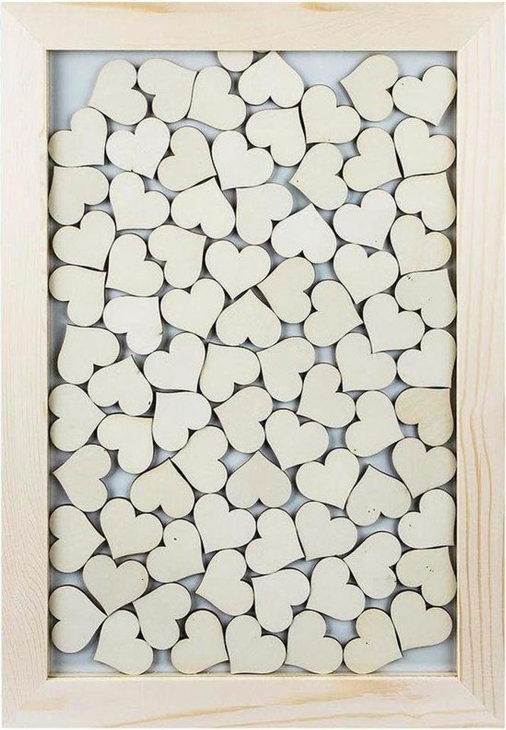 Hölzernes Herz-Tabelle - 30 x 42 cm - Gastenbuch-Alternative - Herz-Decor